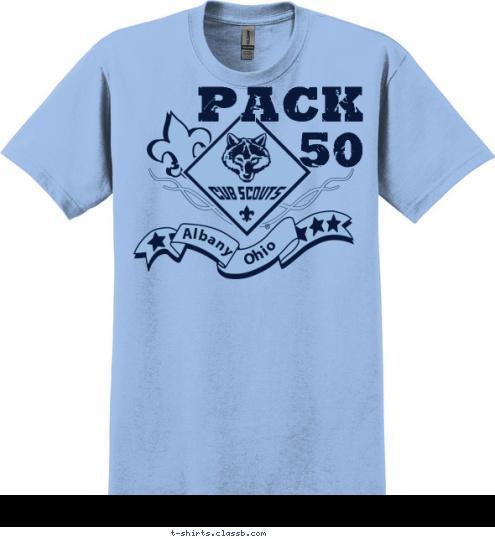 Pack
50 Albany Ohio T-shirt Design Light Blue