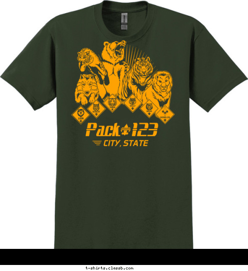 Pack   123 CITY, STATE T-shirt Design SP3682