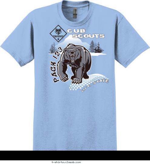 New Text Scouts
             PACK 123  PACK 123  CITY, STATE   Cub
           
             Scouts
           
             T-shirt Design SP3689