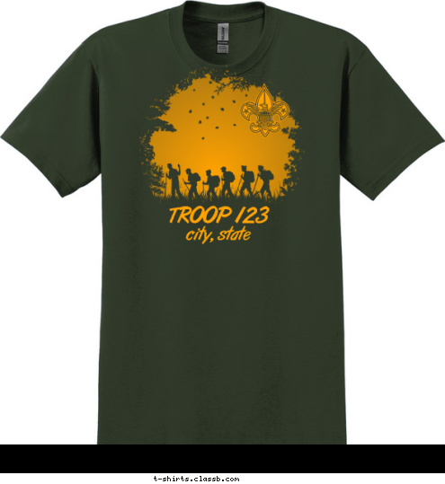 TROOP 123 TROOP 123 city, state T-shirt Design SP3693