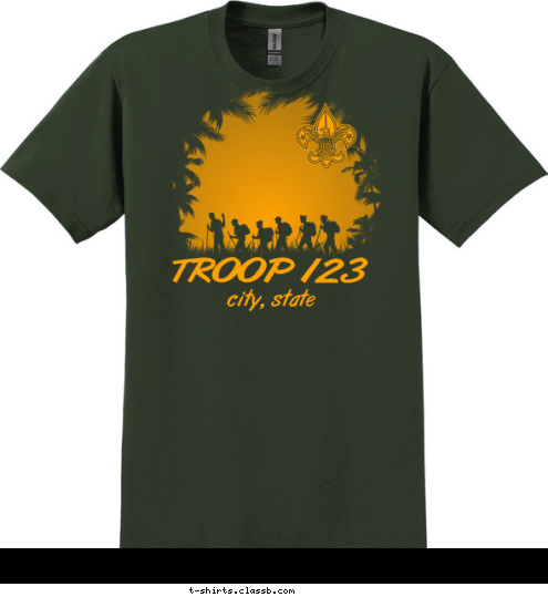 anytown, usa TROOP 123 T-shirt Design SP3694