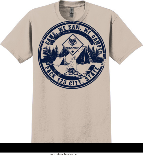 New Text New Text PACK 123 CITY, STATE  WE CAME, WE SAW, WE CAMPED T-shirt Design SP3698