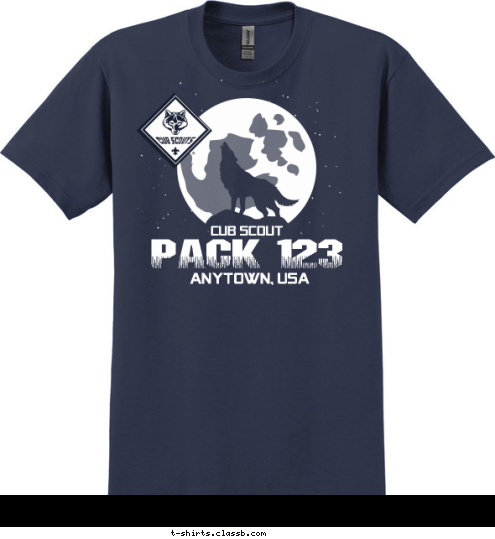 ANYTOWN, USA PACK 123 CUB SCOUT T-shirt Design 