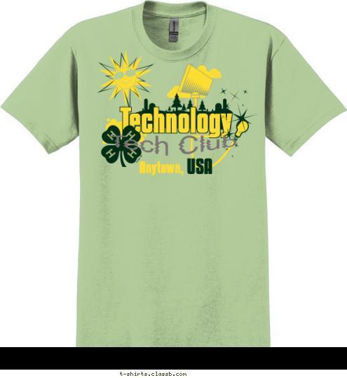 Tech Club USA Anytown, Technology T-shirt Design 