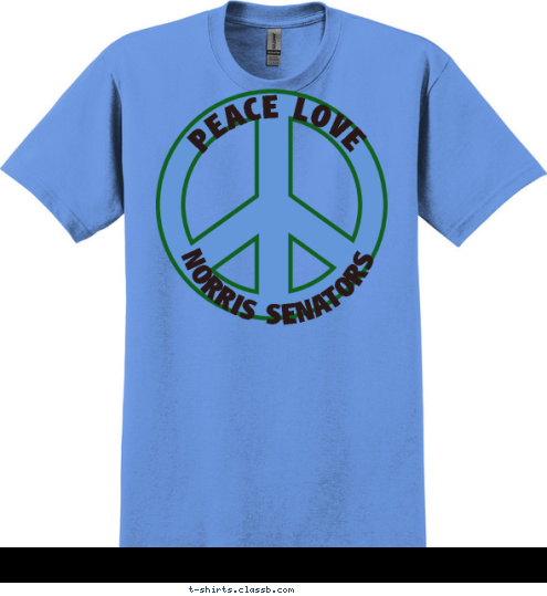 NORRIS SENATORS PEACE LOVE T-shirt Design 