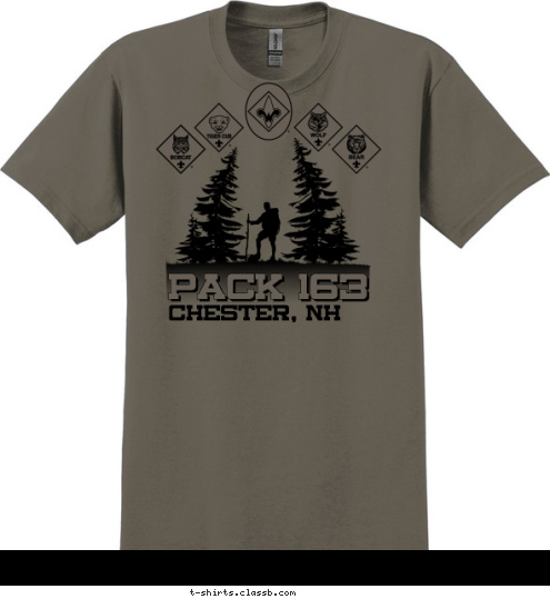 CHESTER, NH PACK 163 T-shirt Design 