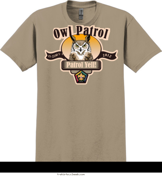 Owl Wood Badge T-shirt Design