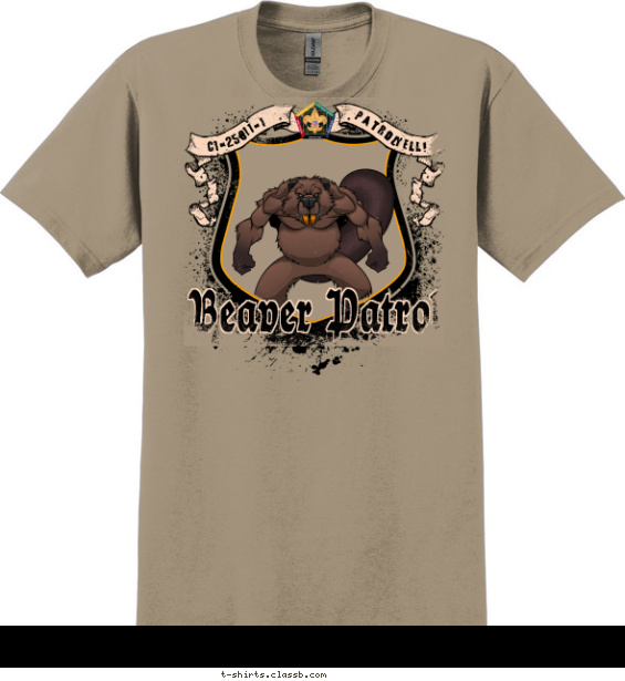Wood Badge Beaver on Shield T-shirt Design