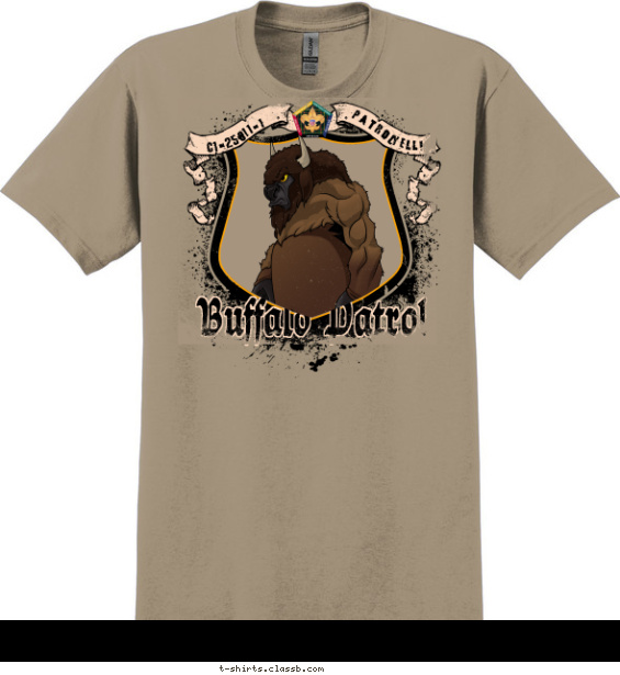 Wood Badge Buffalo on Shield T-shirt Design