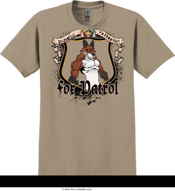 Wood Badge Fox on Shield T-shirt Design