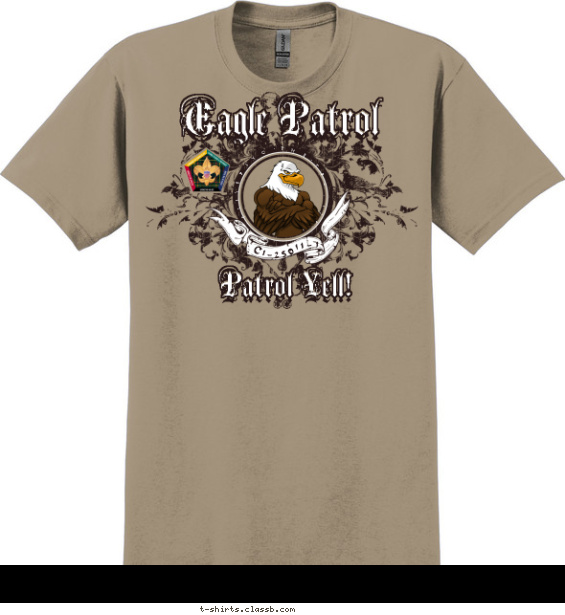 Wood Badge Filigree Eagle T-shirt Design