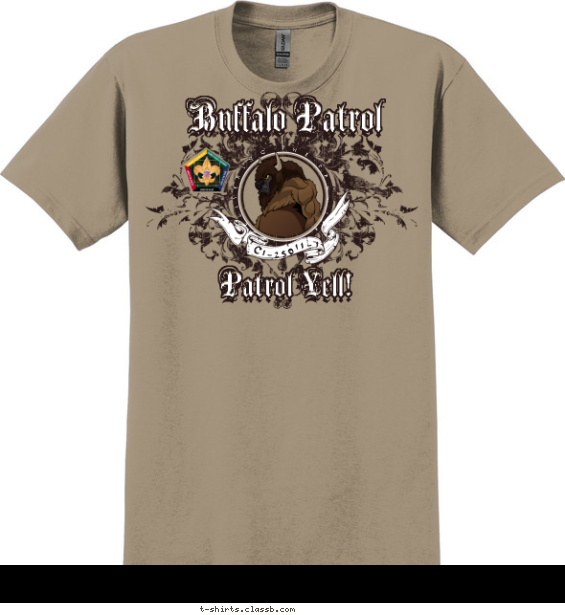 Wood Badge Filigree Buffalo T-shirt Design