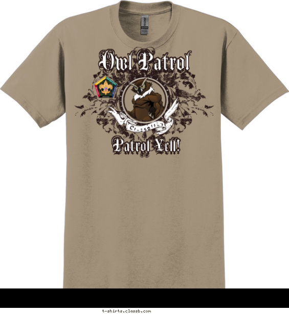 Wood Badge Filigree Owl T-shirt Design
