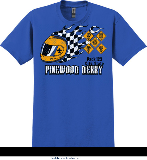 RACER Anytown, USA Pack 123 PINEWOOD DERBY T-shirt Design SP3708
