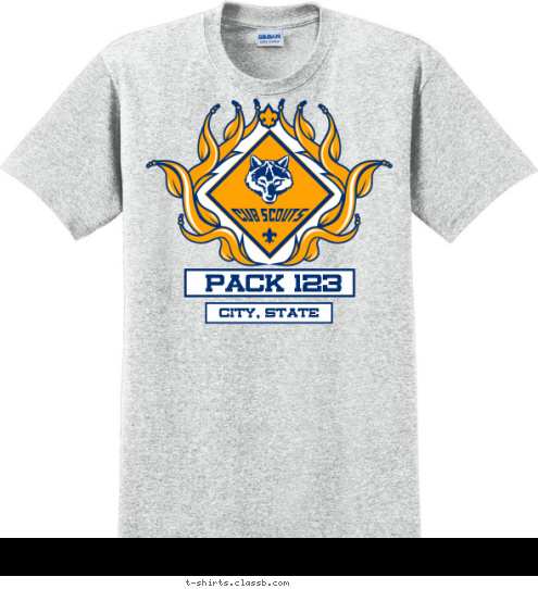 PACK 123 CITY, STATE
 T-shirt Design SP3734