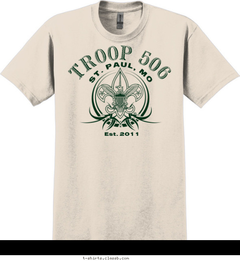 Est. 2011 TROOP 506 ST. PAUL, MO T-shirt Design 