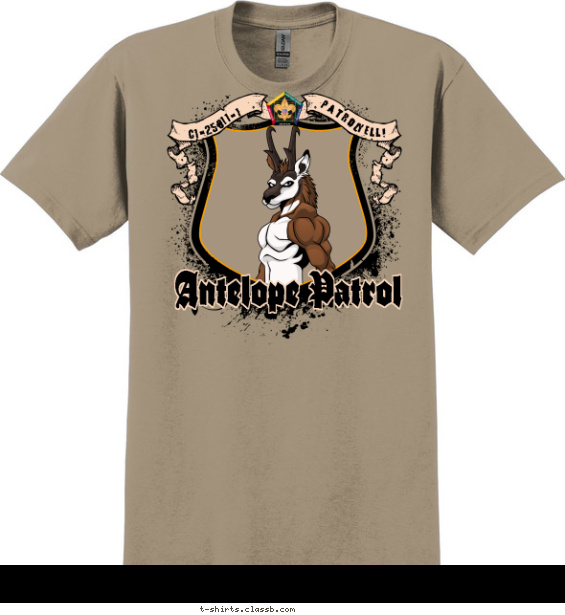 Woodbadge Antelope on Shield T-shirt Design