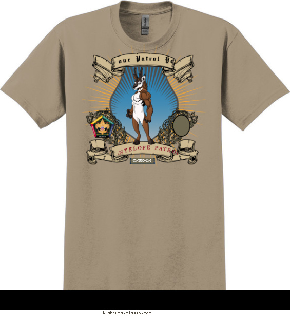 Woodbadge Standing Antelope T-shirt Design