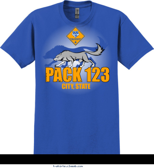 PACK 123 CITY, STATE PACK 123 T-shirt Design SP3738