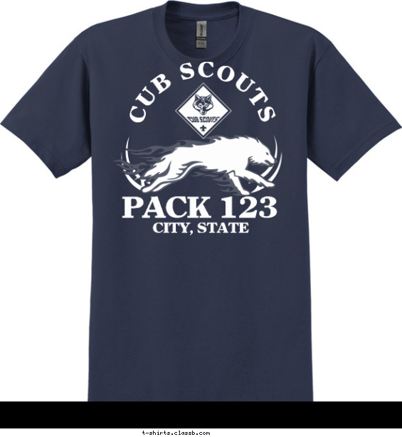 Pack Flaming Wolf Running T-shirt Design