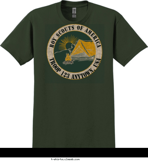 TROOP 123 ANYTOWN, USA BOY SCOUTS OF AMERICA T-shirt Design 