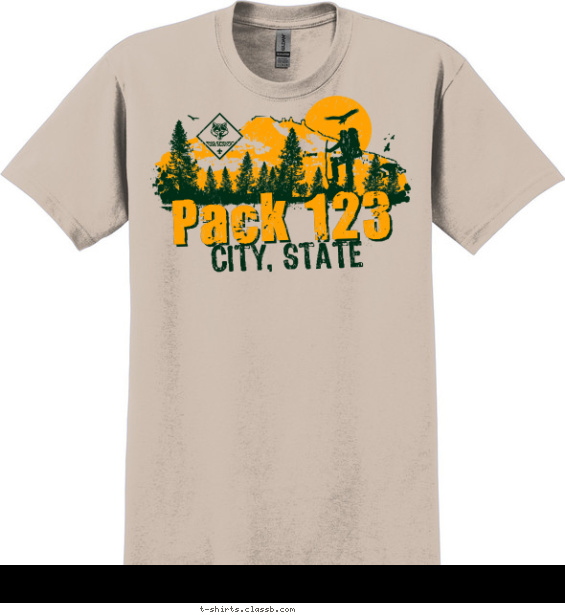Hiking Mountain Range Pack T-shirt Design