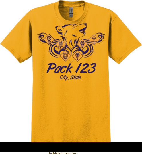 Pack 123 City, State
 T-shirt Design SP3492