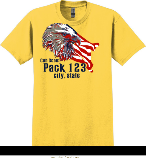 Pack 123 city, state Cub Scout T-shirt Design SP3494