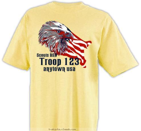 Troop 123 anytown usa Boy Scout T-shirt Design SP3493