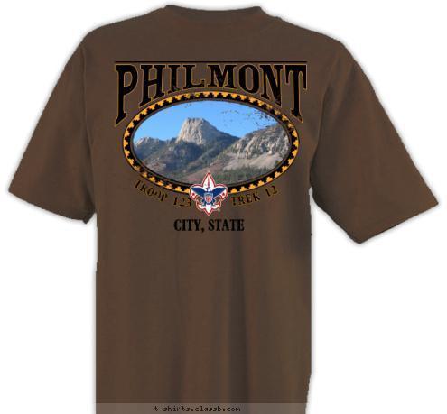 ANYTOWN, USA TREK 12 TROOP 123 T-shirt Design SP3406