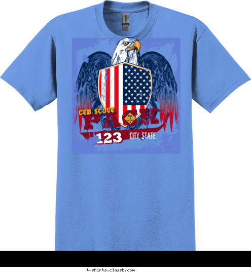 PACK 123 CITY, STATE CUB SCOUT PACK T-shirt Design SP3396