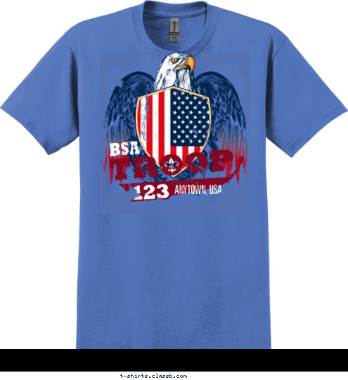 123 ANYTOWN, USA BSA TROOP T-shirt Design SP3395