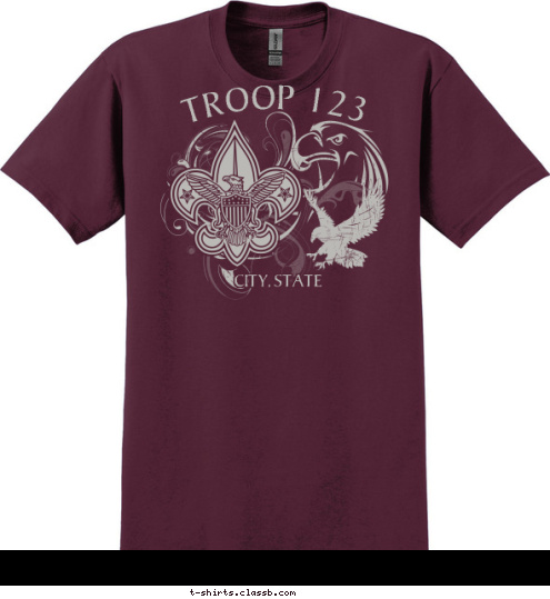 CITY, STATE TROOP 123 T-shirt Design SP3737