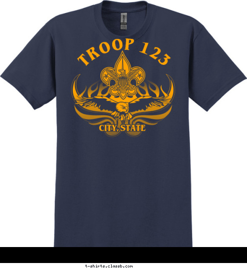 Your text here! TROOP 123 CITY, STATE T-shirt Design SP3743