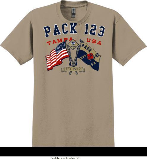 TAMPA,   USA EST. 1942 142 PACK TAMPA,   USA PACK 123 T-shirt Design 