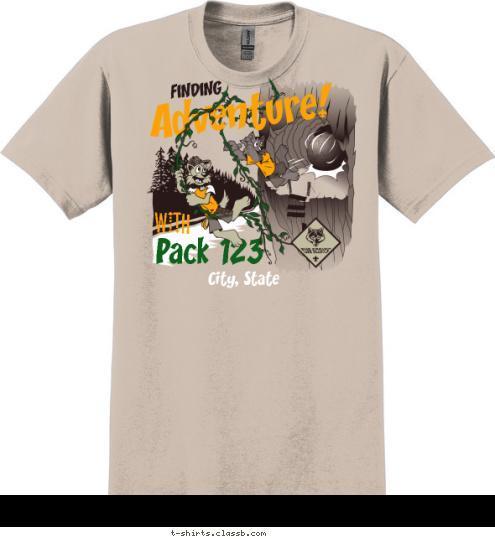 WITH FINDING Pack 123 City, State
 T-shirt Design SP2849