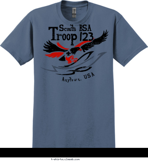 Anytown, USA Boy Scout 123 Troop  T-shirt Design SP2865