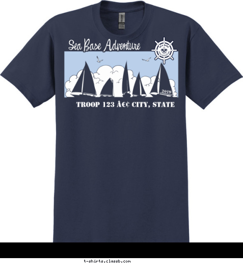 2012 TROOP 123 ANYTOWN, USA Florida Sea Base T-shirt Design SP3765