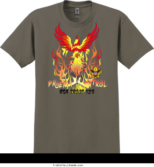 P H O E N I X P A T R O L H BSA TROOP 123 T-shirt Design SP2733