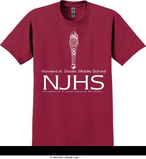 TEAM 2 National Junior Honor Society NJHS Howard A. Doolin Middle School T-shirt Design 