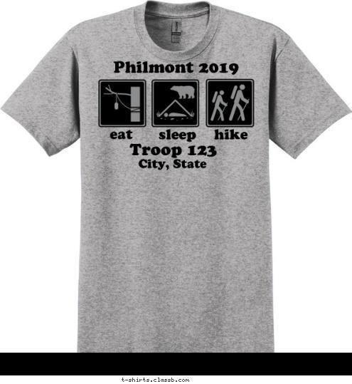 Philmont 2017 Troop 243 Tustin, CA hike sleep eat T-shirt Design SP3816