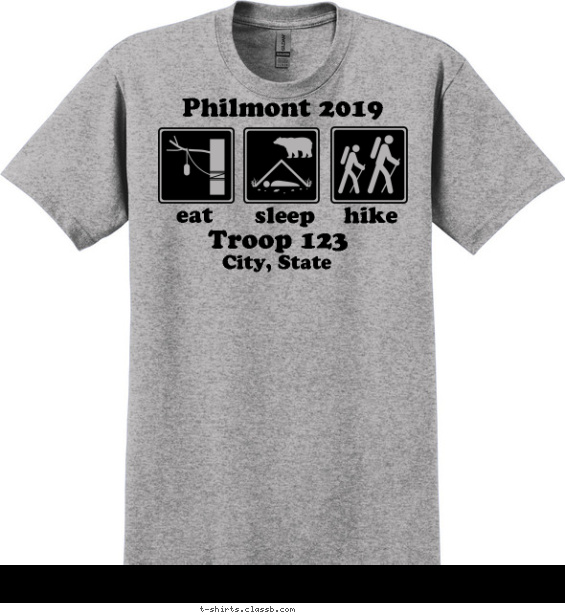 Philmont Eat Sleep Hike T-shirt Design