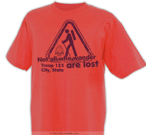 Troop 123
Anytown, USA are lost Not all who wander T-shirt Design SP3823