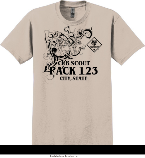 Your text here! CITY, STATE PACK 123 CUB SCOUT
 T-shirt Design SP3799