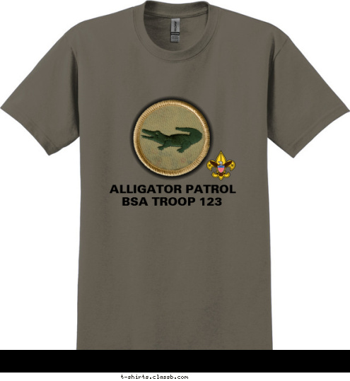 BSA TROOP 123 ALLIGATOR PATROL T-shirt Design SP3194