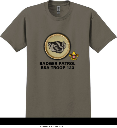 BSA TROOP 123 BADGER PATROL T-shirt Design SP3196