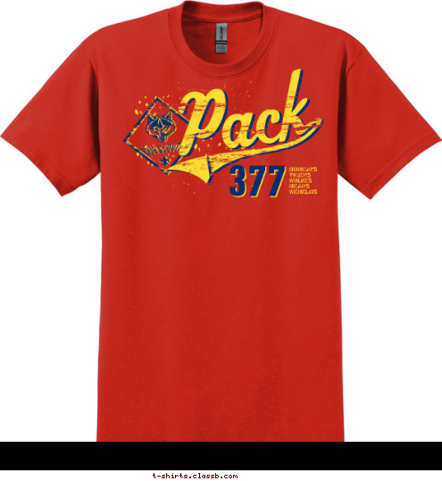 BOBCATS
TIGERS
WOLVES
BEARS
WEBELOS 377 T-shirt Design 