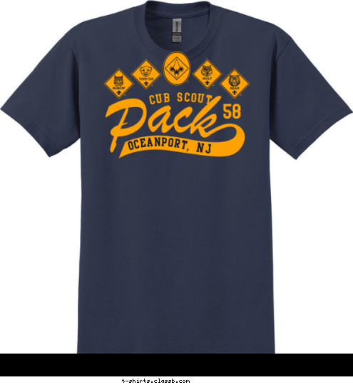 New Text NJ Oceanport, 58 CUB SCOUT T-shirt Design 