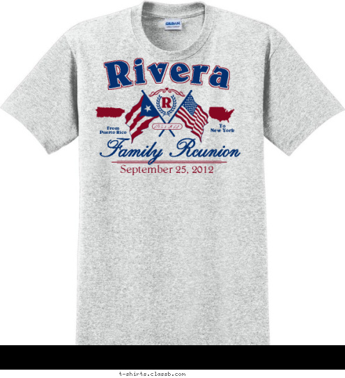 R 1953-2012 Family Reunion September 25, 2012 To
New York From
Puerto Rico Rivera T-shirt Design 