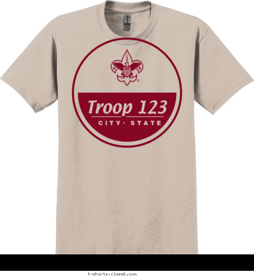 New Text Your text here! CITY• STATE Troop 123 T-shirt Design SP3593